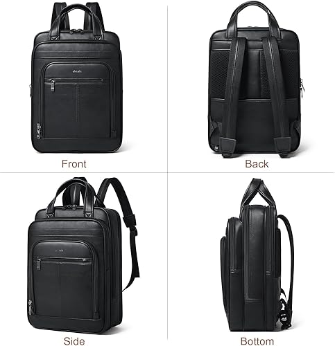Miniatura 4 de Shrrie Mochila para laptop para hombres y mujeres, mochila de trabajo de negocios de 15.6 pulgadas, Negro bicolor, Mochilas Tradicionales