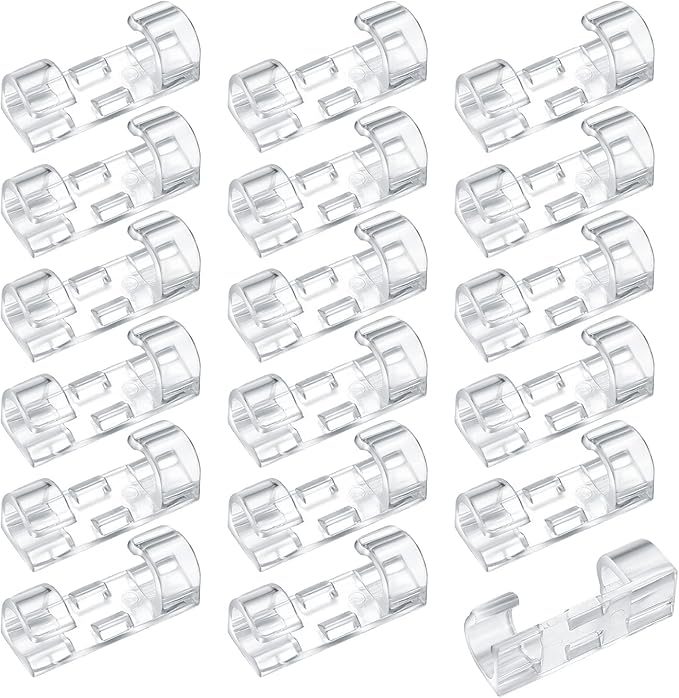 120 Pcs Adhesive Cable Clips, Cable Management Clips, Clear