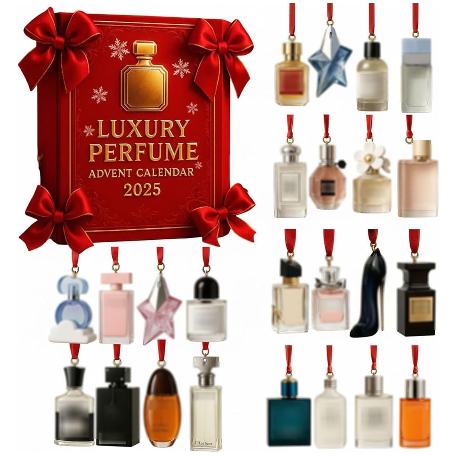 Calendario de Adviento de Perfume de Lujo 2025, Juego de Regalo de 24 Días, Fragancias de Diseñador para Mujeres y Hombres