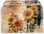 Lotusorchid Couvre-poussières de bois Daisy Toaster 2 Couverture pour les appareils de la machine à pain lavable, Couverture de la fabrique de pain, Cadeau femme, Gris