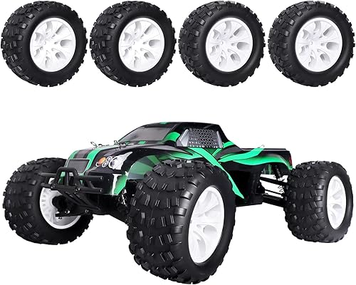 Miniatura 6 de Juego de neumáticos a control remoto de 2.8 pulgadas y ruedas hexagonales de 0.472 in de altura para Traxxas Rustler Stampede Hoss 2WD 4X4 VXL