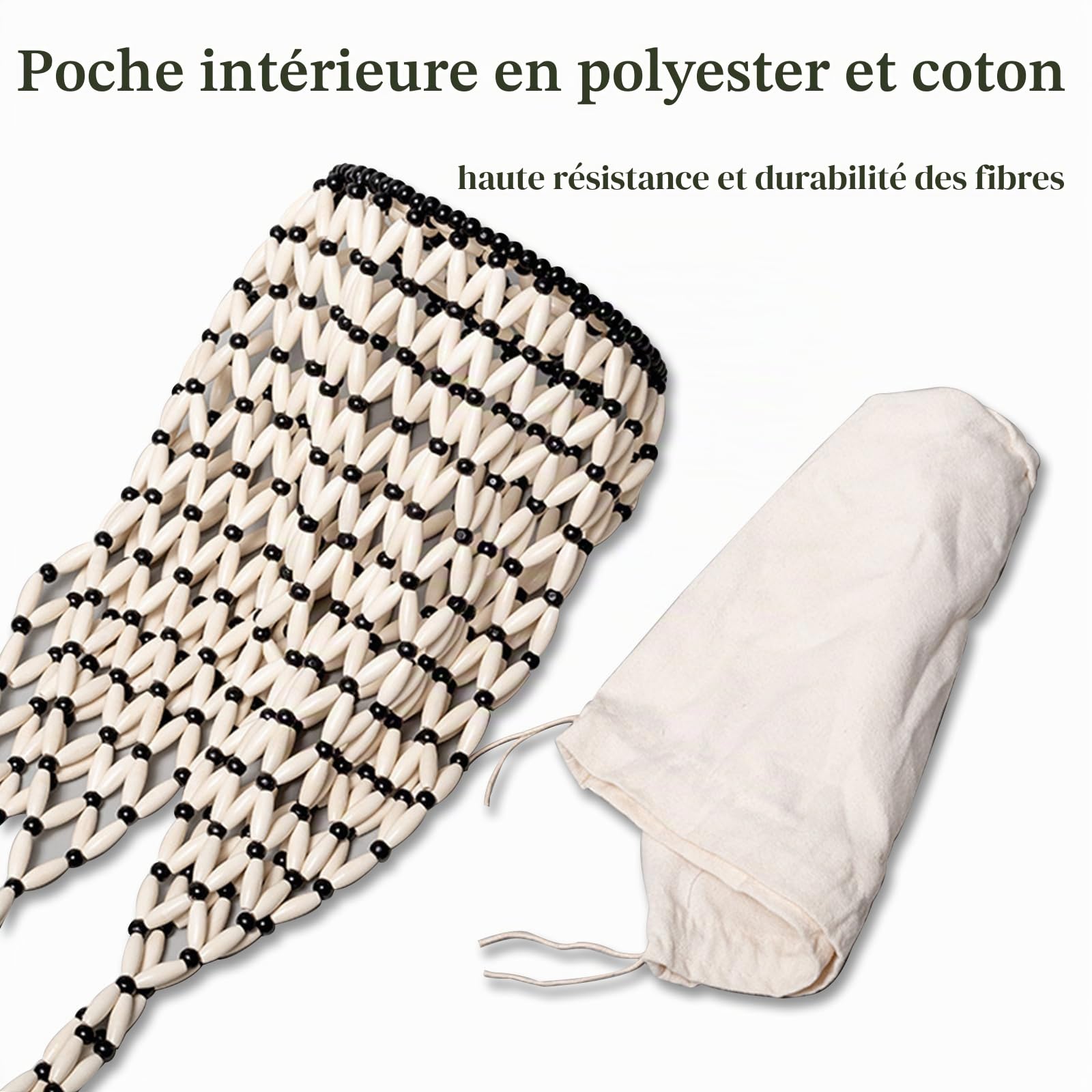 CORIOS Sac Seau à Cordon Sac Fourre-Tout Tissé à la Main Femmes Bois Perles Sac de Plage Sac Fourre Bohème Ajouré Sacs Cabas avec Poche intérieure Petit Sac à Main pour Vacances Voyage Plage Jaune