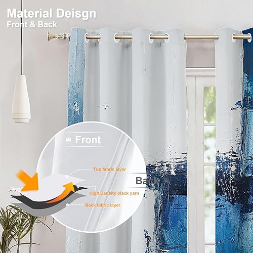 Miniatura 106 de Cenefas de cocina modernas con patrón de cobre marrón dorado para ventanas, cenefas opacas abstractas de marcas de arañazos y cortinas opacas