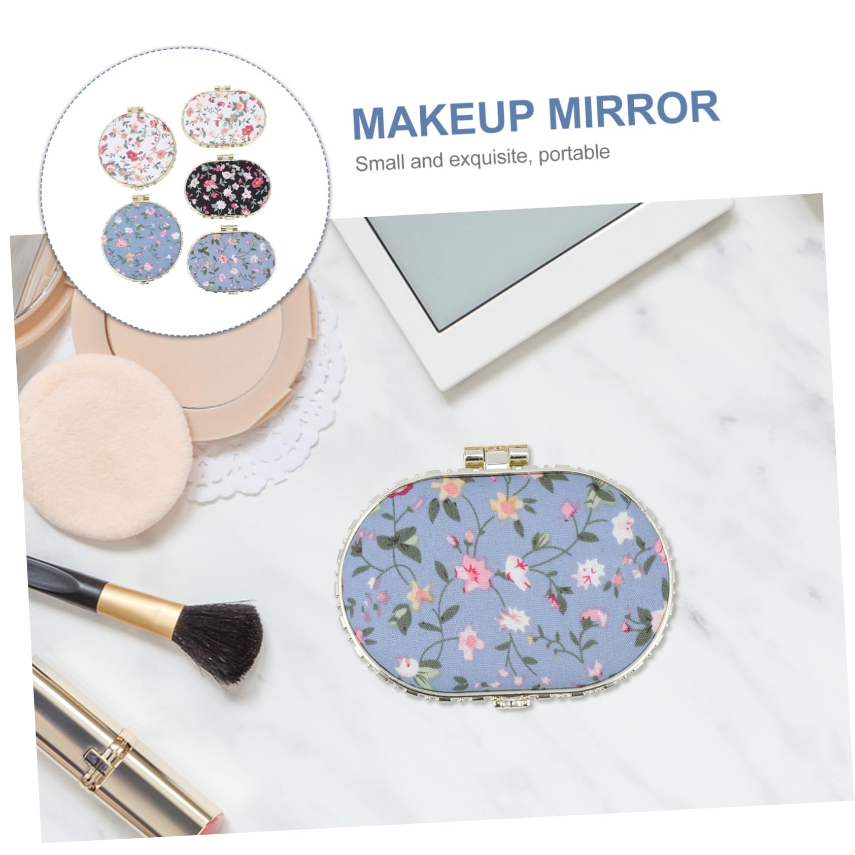 VICASKY 2 Set Specchietto Makeup Portatile Con Design Doppio Per Include E Ovali Vari 5 Pezzi * 2