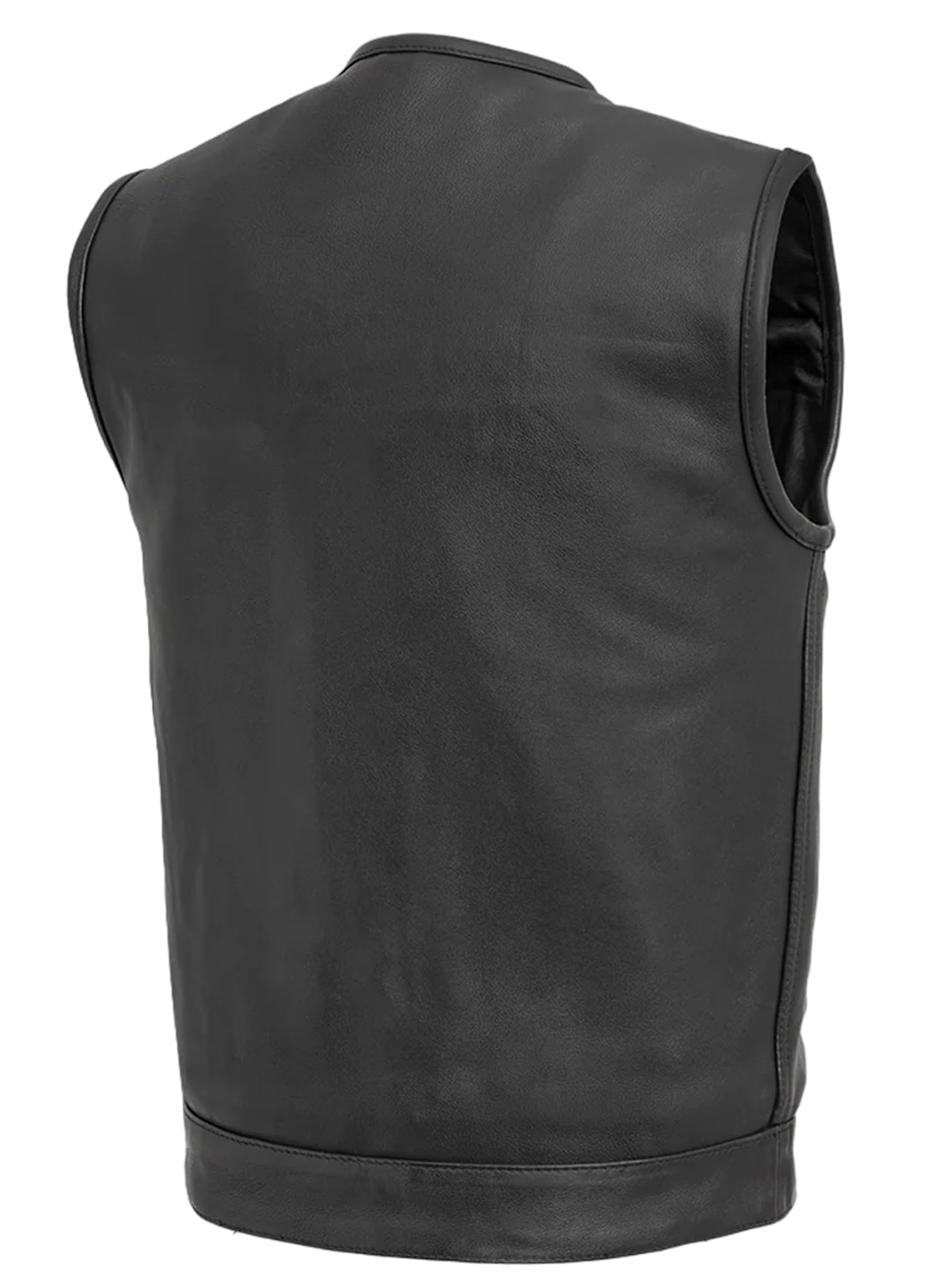 First Mfg Co - Highside - Men's Motorcycle Biker Riding Black Leather Vest - Extra Large - Conceal Carry Pockets