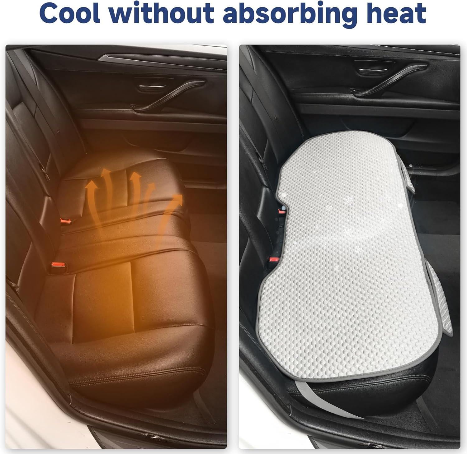 West Llama Car Seat Covers Full Set,Ice Silk Bottom Seat Covers for Cars Include 1 Pair Front Driver Seat Pad Mat and 1 Rear Bench Cover for SUVs,Cars,Sedans(3PC-White)