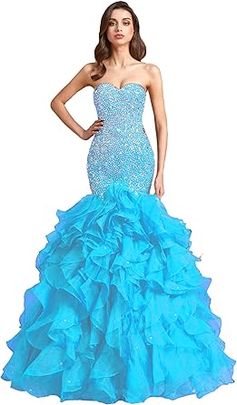 evening dresses with ruffles