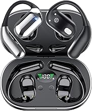 Auriculares Inalámbricos Deportivos, 2024 Auriculares inalámbricos Abiertos Bluetooth 5.4, 50 Horas de reproducción con Pantalla LED, IP7 Impermeable para Running Sport, Control Táctil
