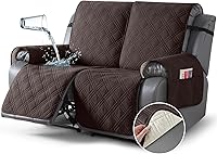 Vista 1 de TAOCOCO 100% Waterproof Loveseat Recliner Cover, Non Slip Split Loveseat Covers for Reclining Sofa with Elastic Straps, Washable Recliner Chocolate