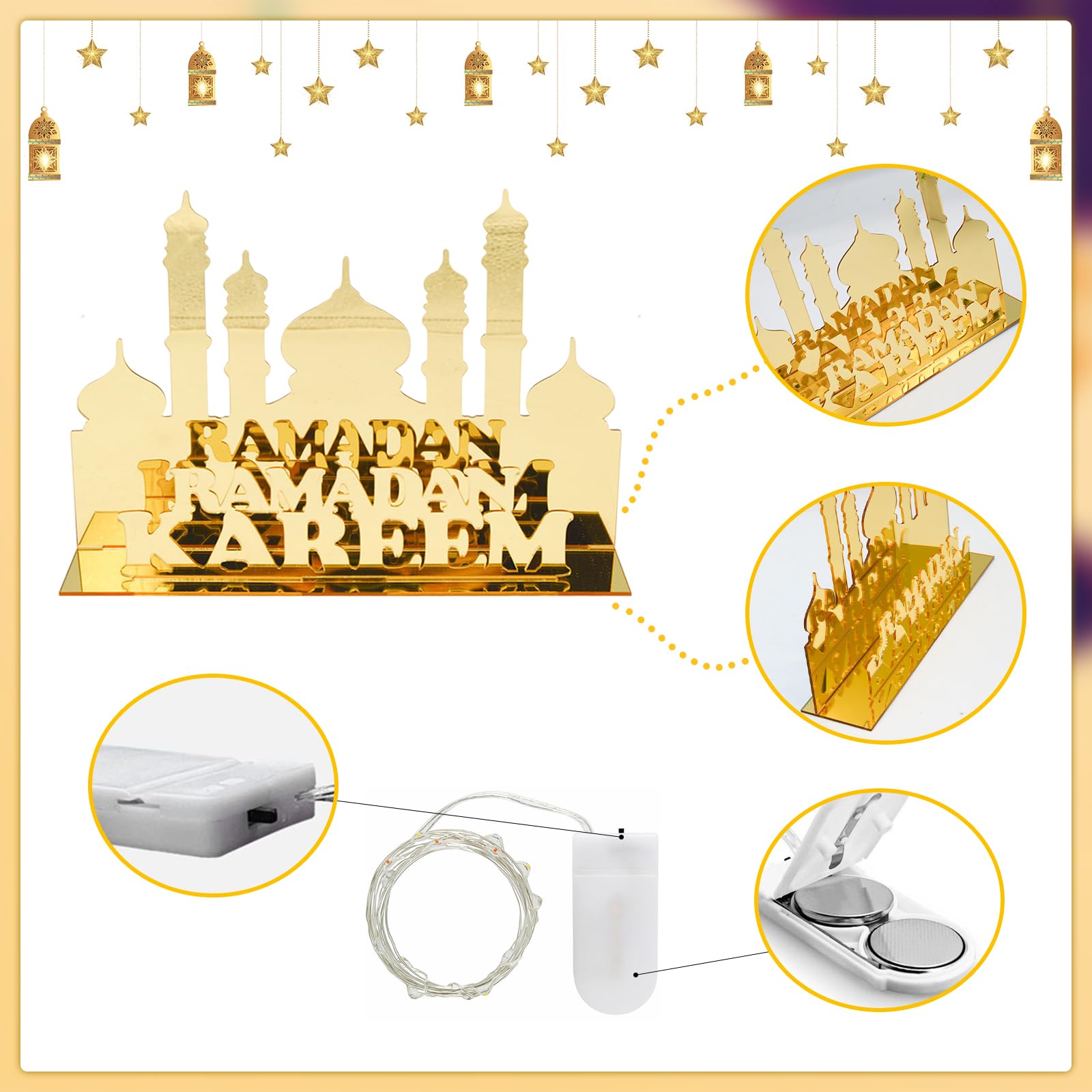 Lampe Ramadan Eid Mubarak Décoration De La Maison Décoration De Vacances Cadeau LED Lanterne à