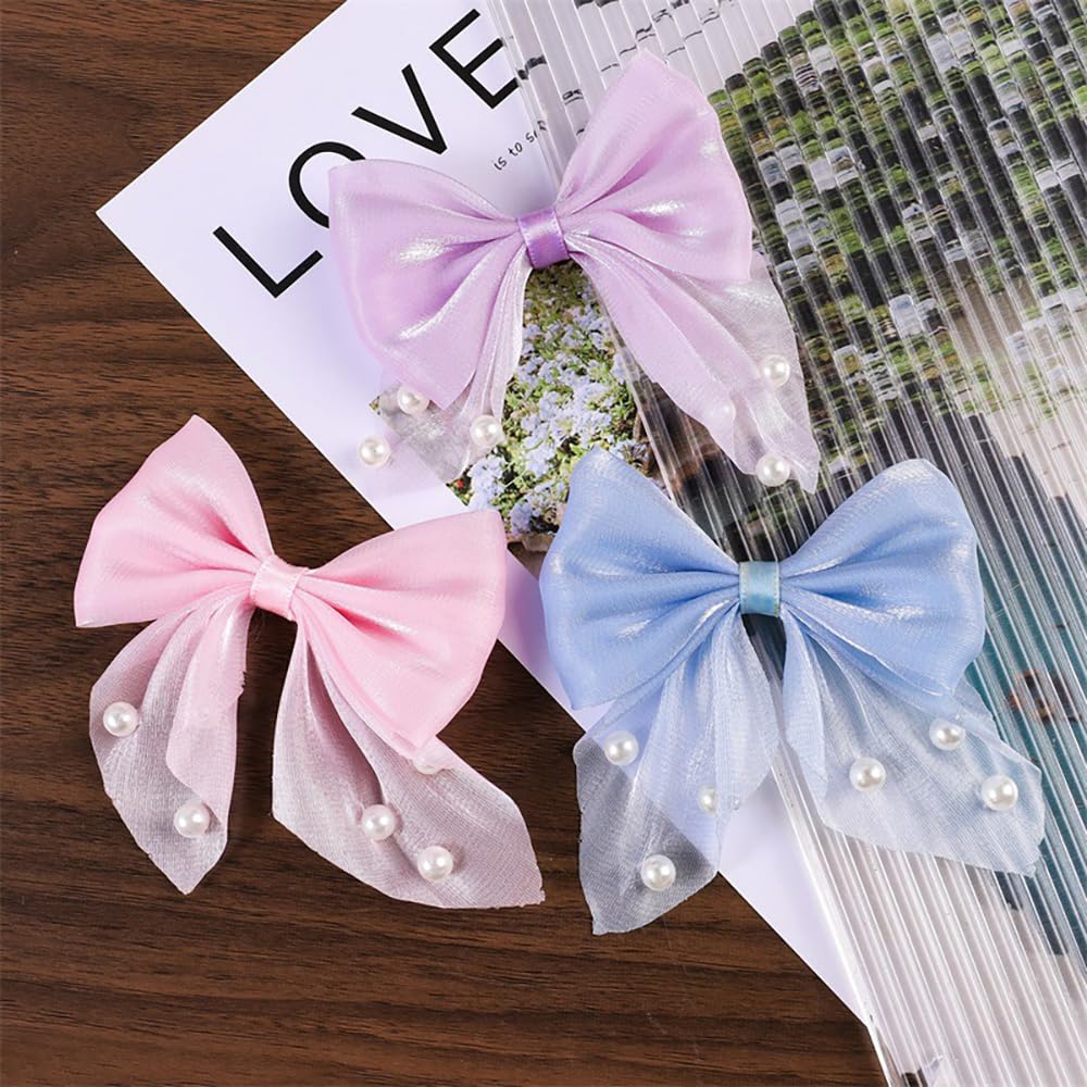 Diy Schleifen 70 Stück Schleife mit Perlen Satinschleifen Selbstklebend Fertige Schleifen 8*7CM Nähen Schleifen Deko Schleifen für Hochzeit Geschenkverpackung Basteln Geburtstag Kuchen(Mixed10#)