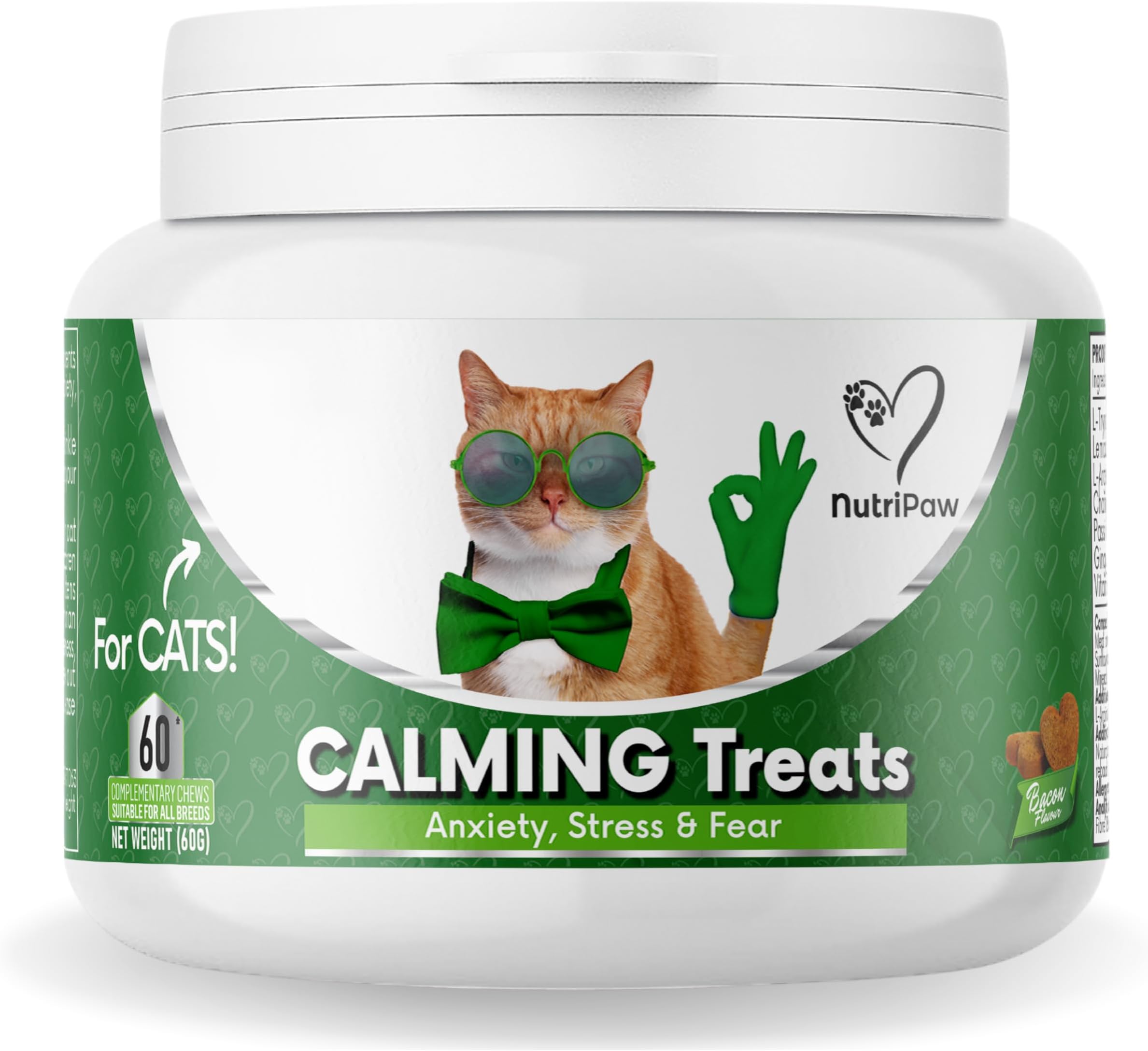 NutriPaw Calming Treats For Cats - Reduce Stress, Fear, Nervousness ...