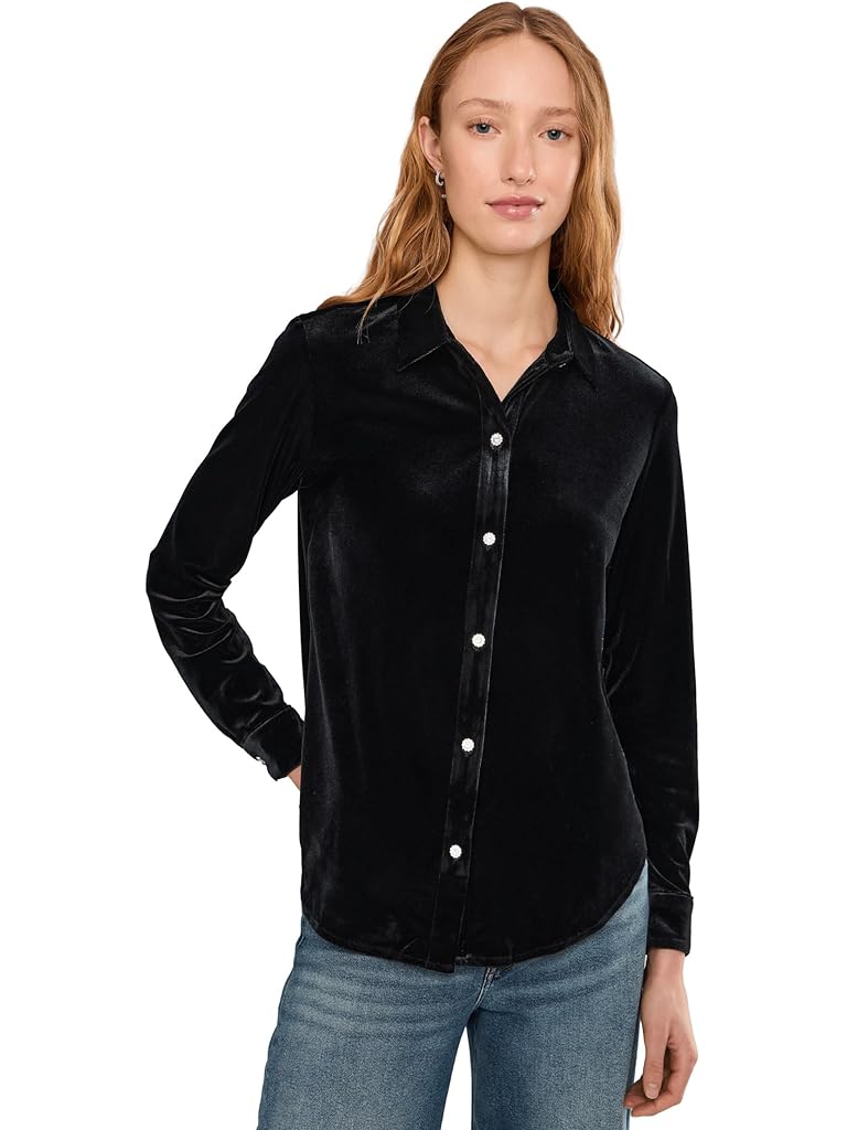 Black Vince Camuto Long Sleeve Button Down Top