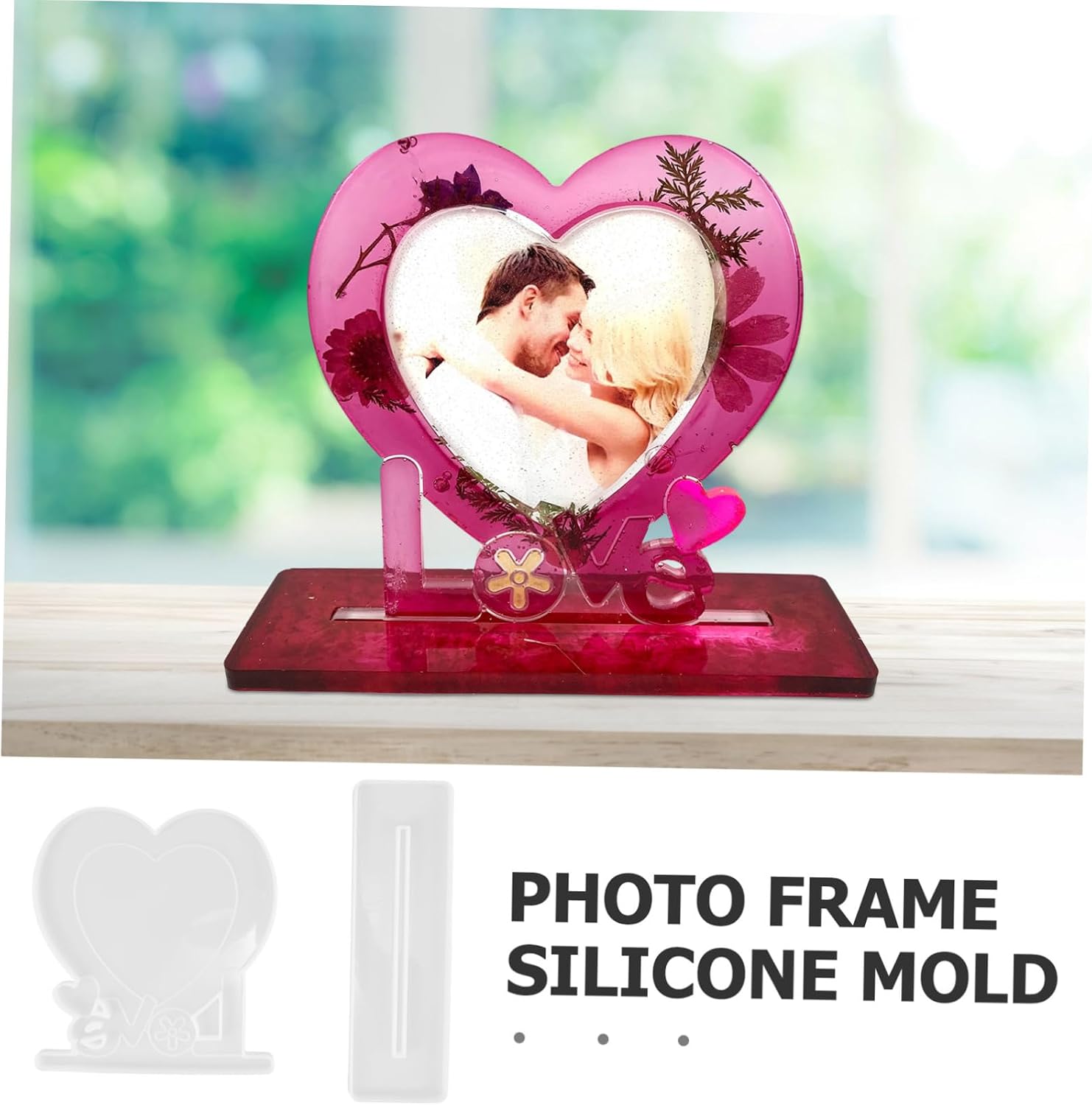 Artibetter 1set Love Heart Photo Frame Silicone Mould Casting Mold for Creative Crafts Flexible and Silicone Molds for Home Decor and Picture Frames
