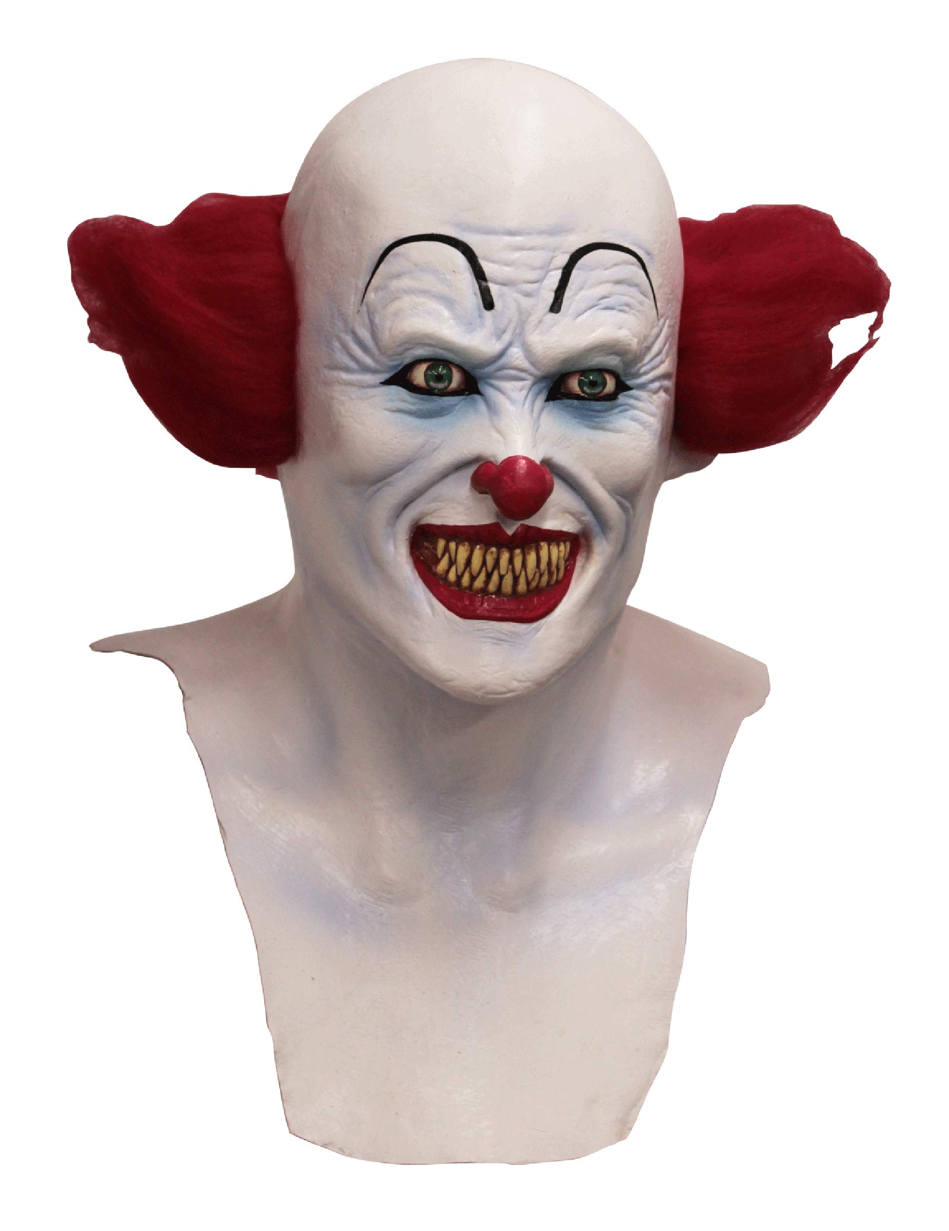 Ghoulish Productions Máscara Payaso Terror Scary, Línea Clowns, Disfraz de Látex resistente, pintada a mano, Halloween, Desfile de Carnaval, Fiesta de Disfraces, Talla única adulto