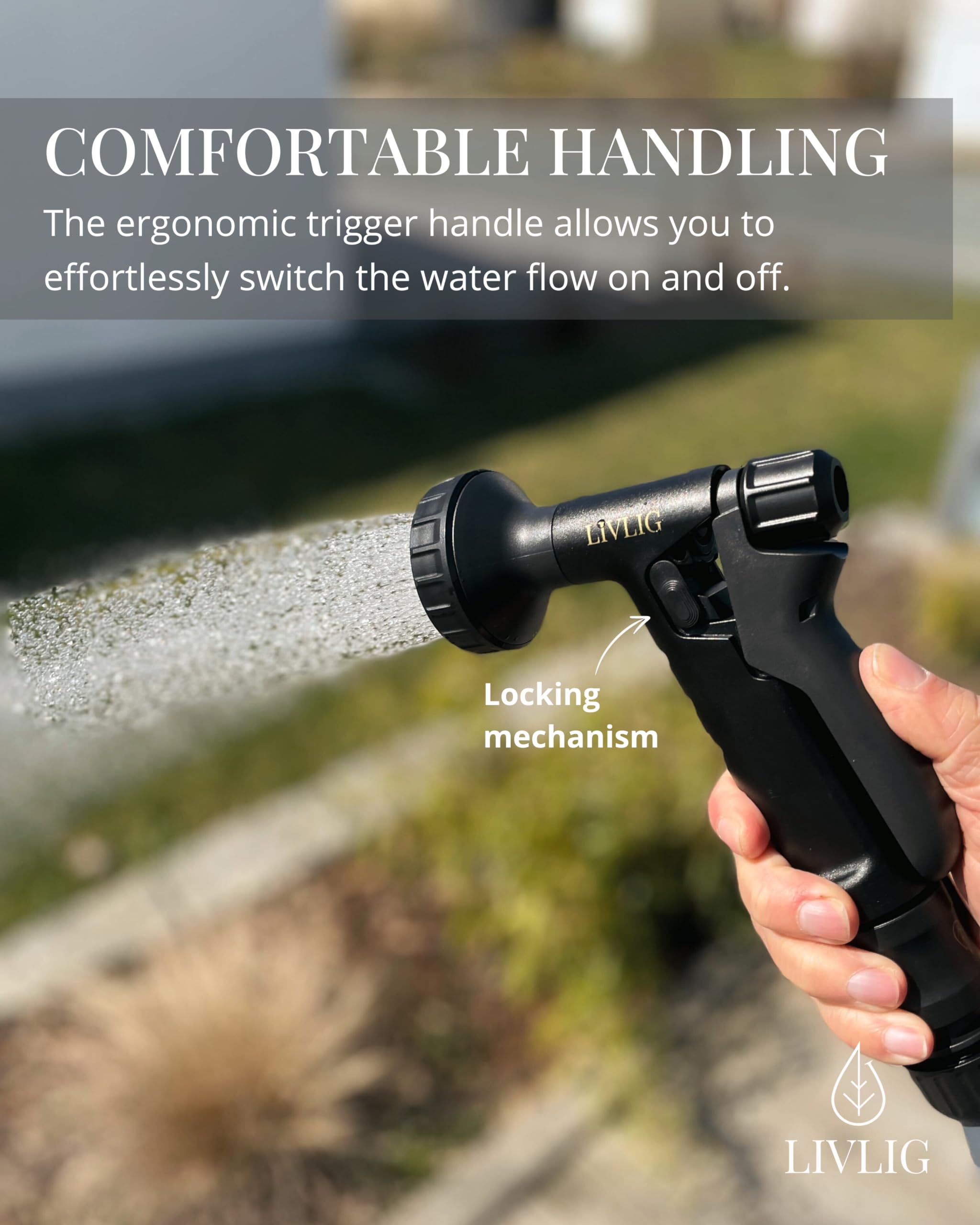LIVLIG PureCycle Garden Watering Set - 1/2 Inch Sprayer with 75% Recycled Content for Watering Flower Beds and Potted Plants - Image 3