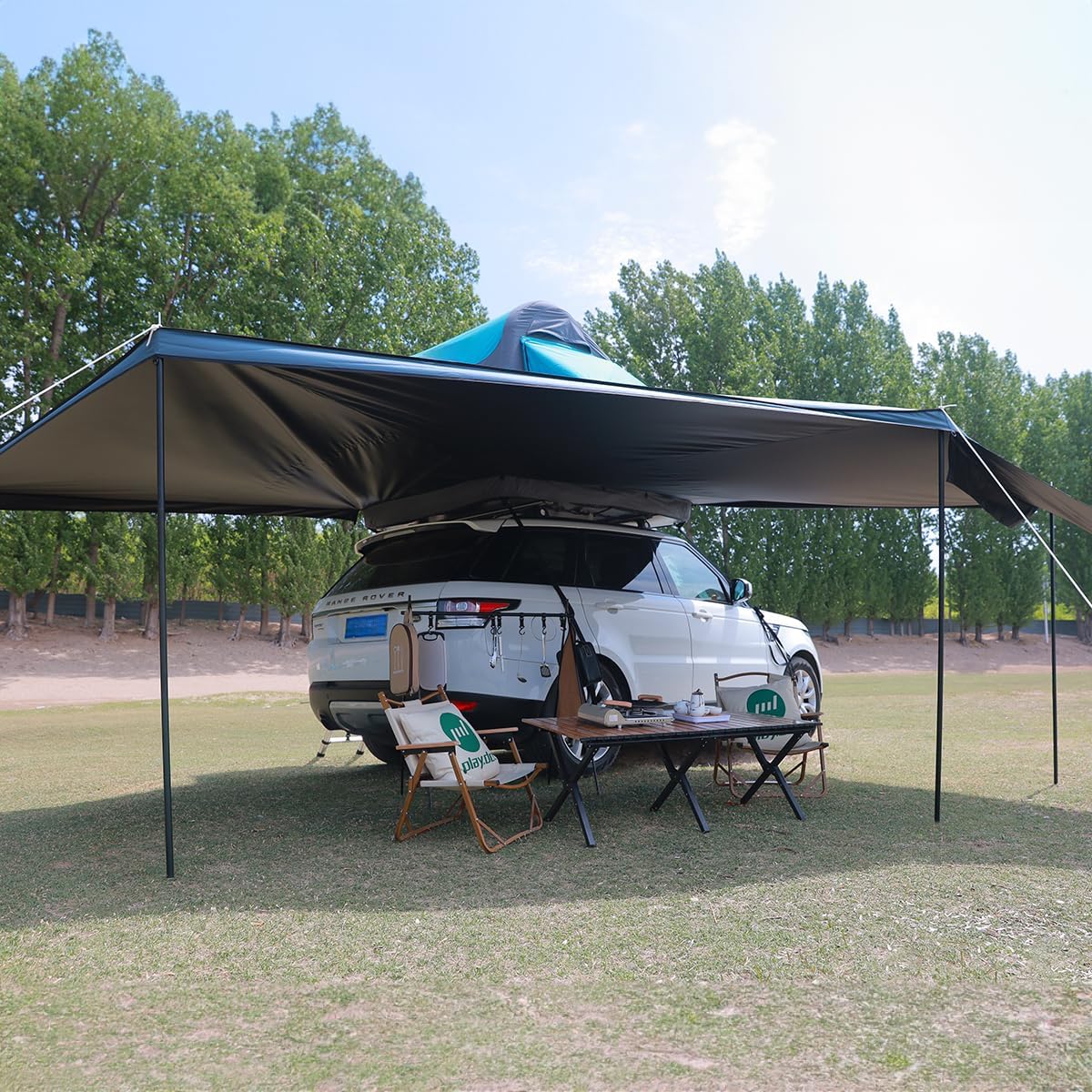 UNISTRENGH Truck Rooftop Tents Portable Inflatable Family Camping SUV Car Roof Top Tent with Skylight, Sun, Wind, and Waterproof SUV Truck Roof Tents