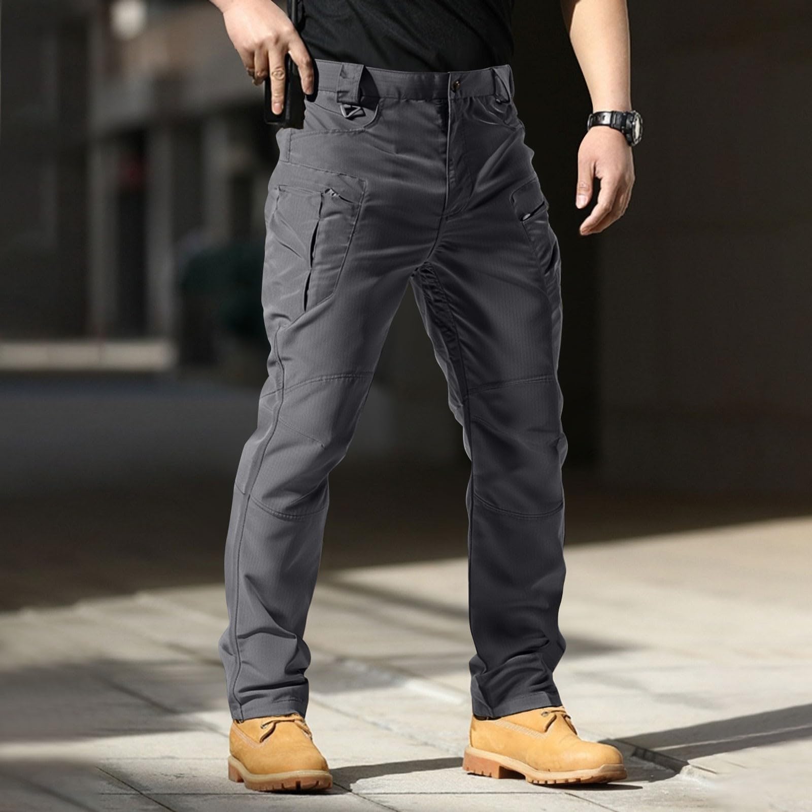 Genérico Pantalones de Trabajo Hombre Elasticos Cargo Pantalon para Trekking Senderismo Outdoor Deporte Funcional Montaña Escalada Pantalones Militares Tácticos de Camuflaje