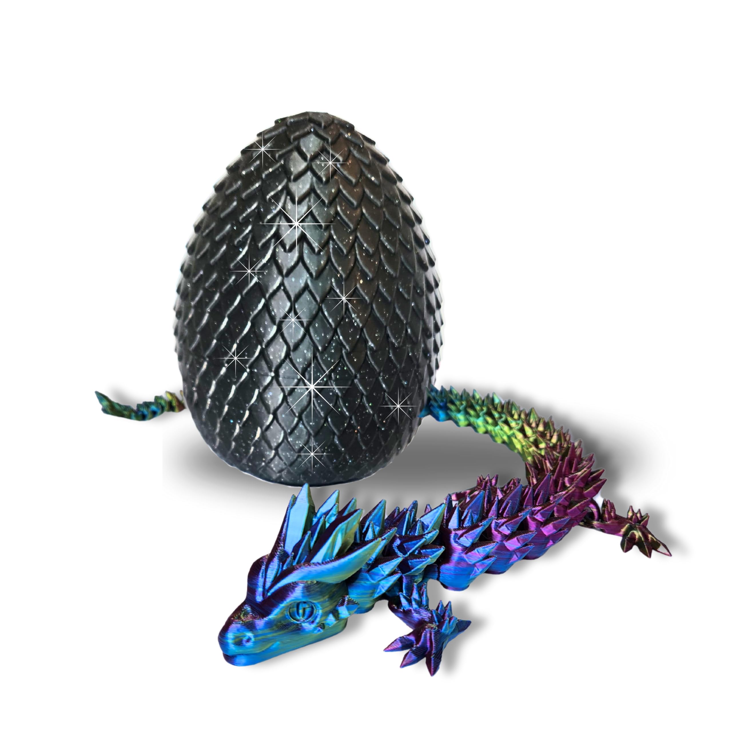 20" Articulated 3 Dimensional Printed Dragon – Color-Changing Fidget Figurine, Mythical Dragon Figure, Made in USA, 3D printed toys - Valentines Day