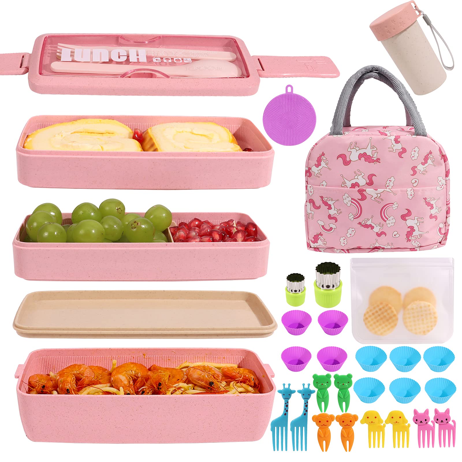 Buy Bento Box Japanese Lunch Box Set (29 PCS) for Kids & Adults, 3
