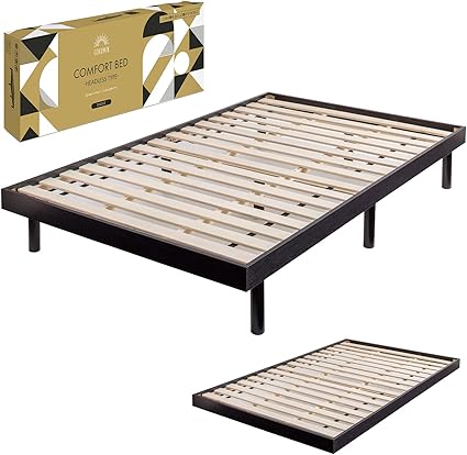 Amazon Gokumin コンフォートベッド ヘッドレスタイプ シングル ベッド ベッドフレーム すのこベッド 高さ調整 簡単組立 ベッド下収納可 頑丈 シンプル 木製ベッド シングル ブラック ベッドフレーム オンライン通販