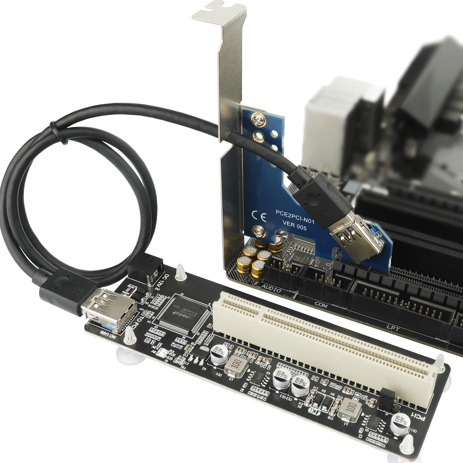Carte adaptateur PCI-E vers PCI Chipset ASM1083, compatible avec Windows XP/7/8/10, extension de carte son externe