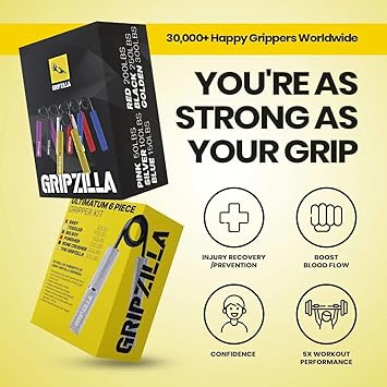 GRIPZILLA Grip Strength Trainer 50-300lb, Hand Gripper Strengthener Workout Kit,Metal No Slip Heavy Duty Hand Strengthening Device, Forearm Exerciser and Wrist Strengthener