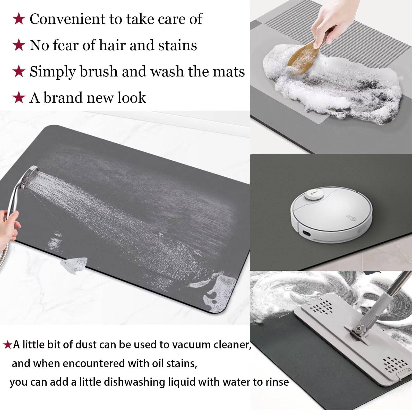 Genérico Alfombra Baño 80x120cm Alfombra Diatomita Baño, Súper Absorbente Microfibra Alfombrilla Ducha, Bath Mat Secado Rápido y Lavable, Rug para Cocina Bañera Illustration 6-108