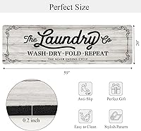 Vista 2 de Pauwer - Alfombra de corredor para lavandería de 20"x60", impermeable, de goma, antideslizante, alfombra de cocina para piso, lavable, alfombra