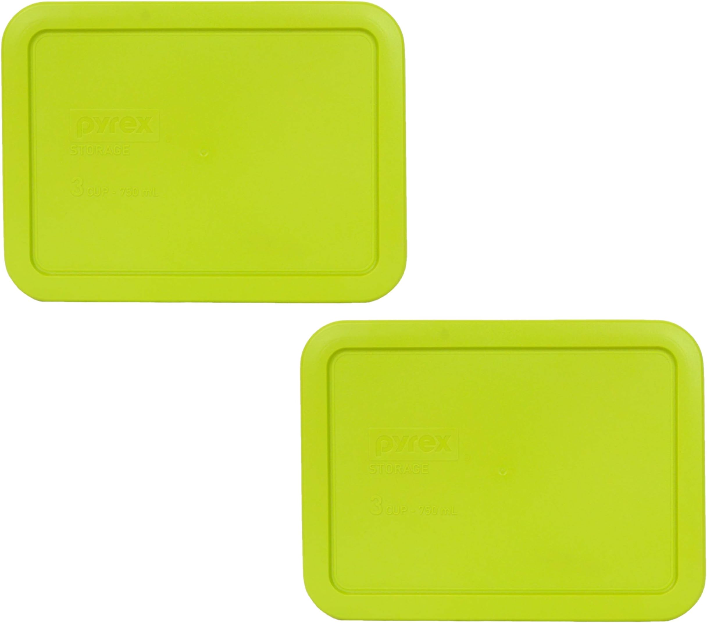 Pyrex 7210-PC 3 Cup Edamame Green Rectangle Plastic Food Storage Lid - 6 Pack