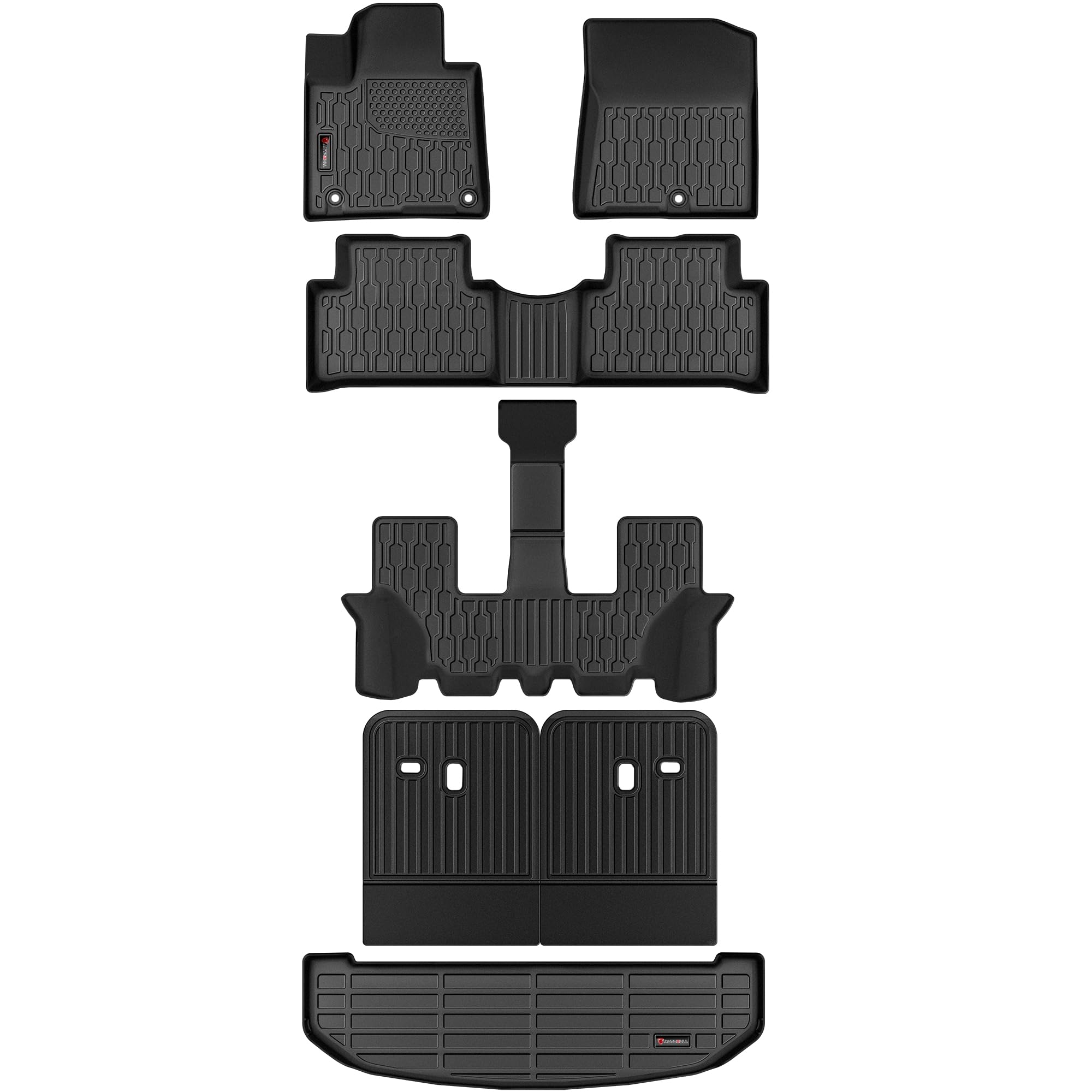 floor mats & cargo liner for 2021-2025 2026 kia sorento 6&7 seats (not for hybrid), full set all weather protection 1st,2nd,3rd row car liners,backrest mat & trunk mat,black