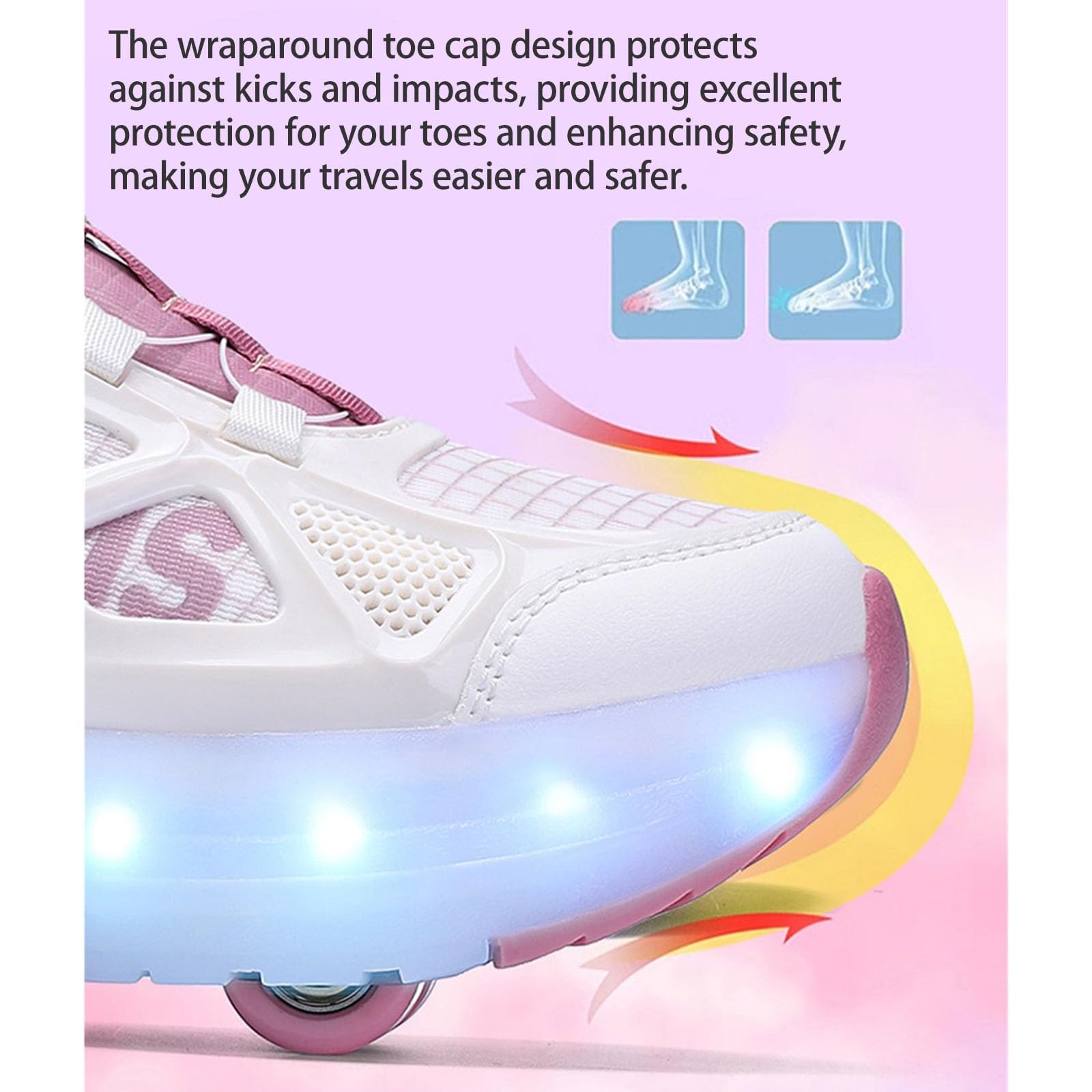 2 W 1 Buty Na Rolkach Dla Chłopców I Dziewcząt, Wrotki Z Podświetlanymi Kołami, Modne Trampki, łyżworolki Na Kółkach