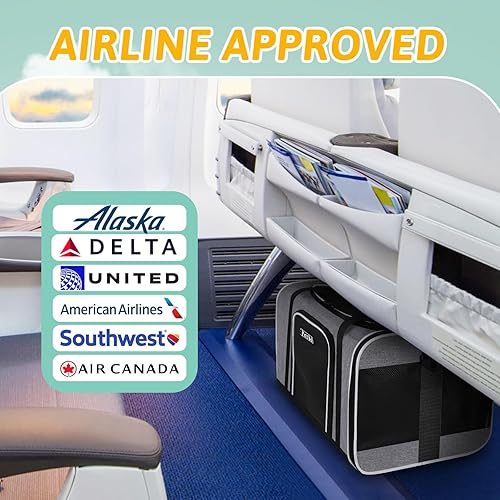 Miniatura 86 de Petskd Transportador de mascotas de 17 x 13 x 9.5 pulgadas, aprobado por aerolíneas suroestes, bolsa de viaje para gatos pequeños y perros