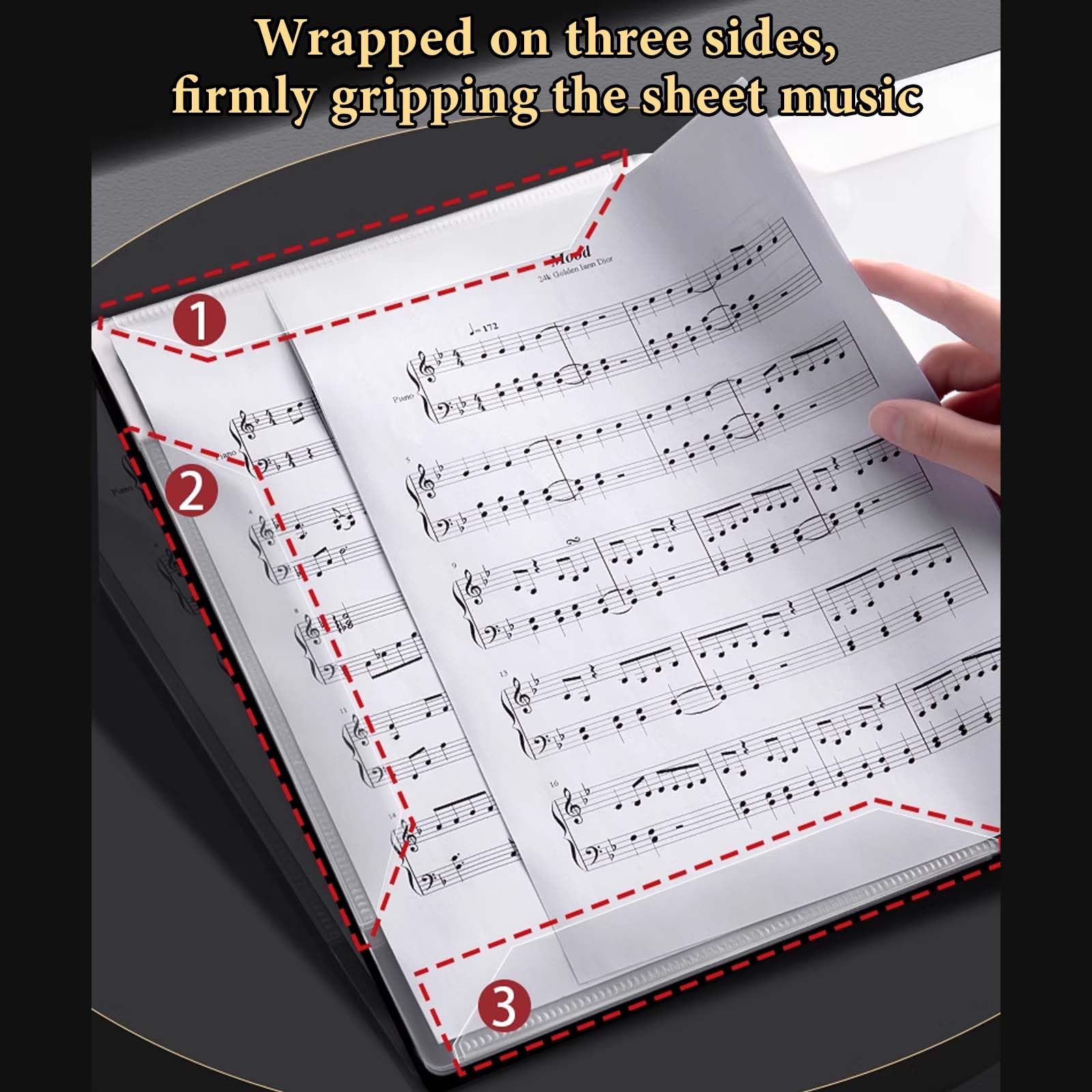 Dossier De Rangement A4 Pour Partitions De Musique - Porte-Documents Blanc Avec Poches, Idéal Pour Chansons Et Documents