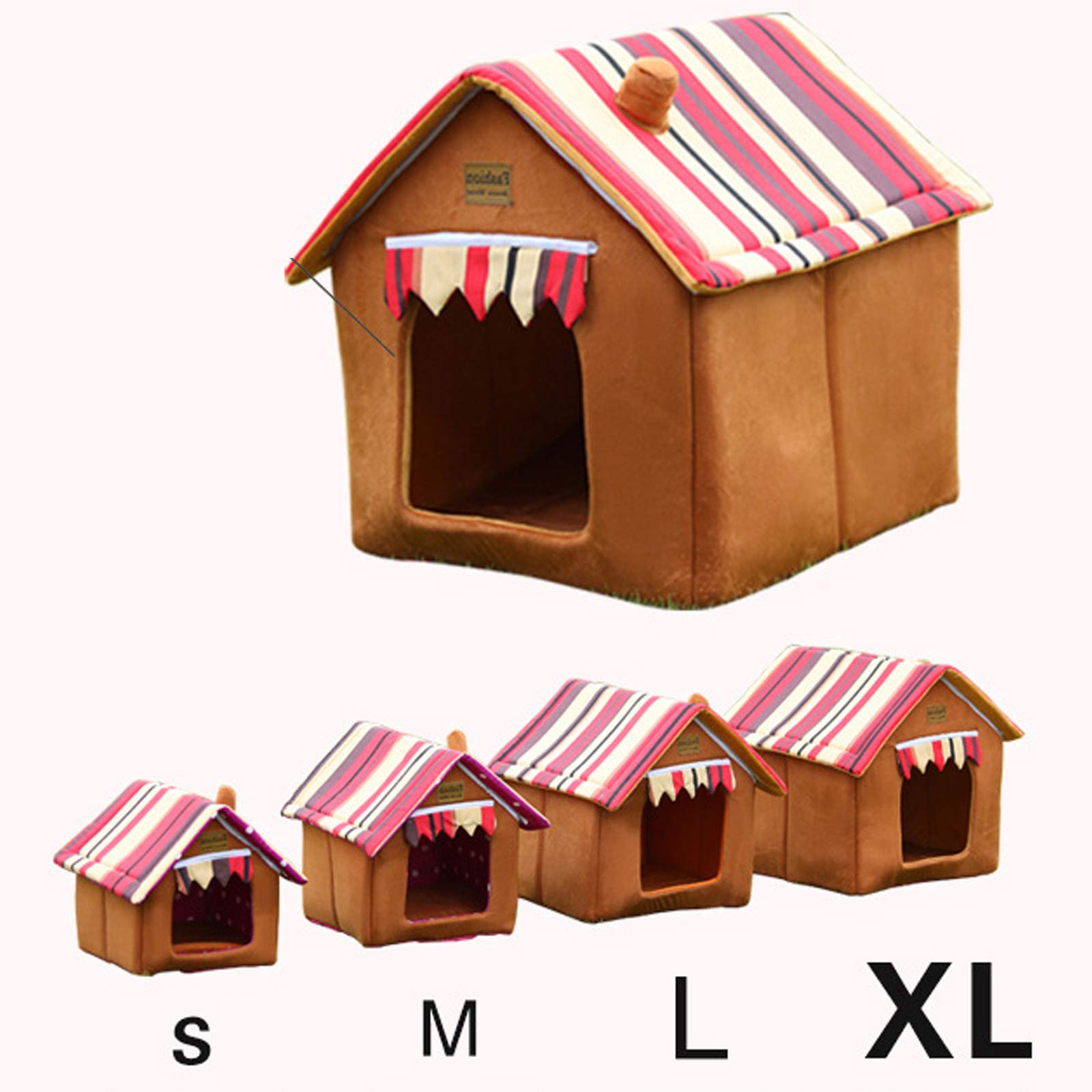 Cuccia per cani con tetto extra large xl,Piccola casa per cuccioli di media dimensione,Cuscino ortopedico in vimini accogliente cuccia confortevole confortevole Cave calmante cuscino riscaldato