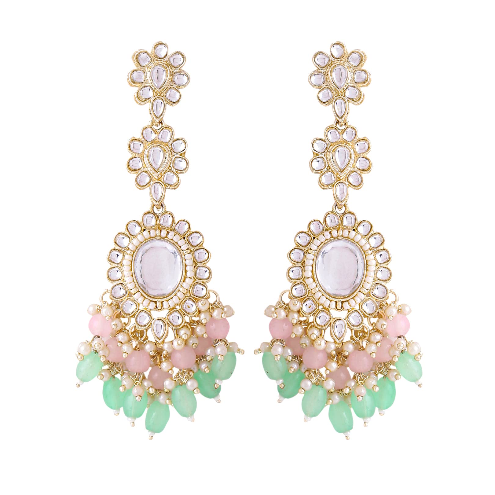 Yellow Chimes Earrings for Women and Girls Kundans Chandbali | Gold Plated Kundan Studded Beads Drop Earrings | Birthday Gift for girls and women Anniversary Gift for Wife (B0C1RWLR2L) Amazon Price History, Amazon Price Tracker