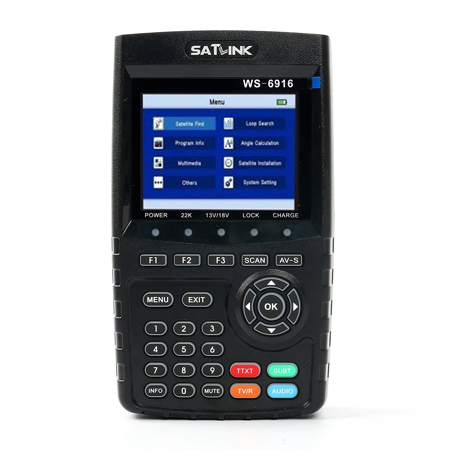 Satfinder Puntero Satellite DVB-S/S2 Satélite Señal Detector Medidor, TFT 3.5'' LCD Monitor Localizador Satélite Digital MPEG-2/MPEG-4 (WS-6916)