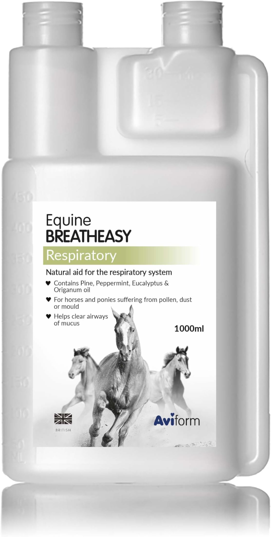 Aviform Breatheasy - Natural Horse Breathing Aid Assists With Mucus Relief And COPD - Perfect Horse Supplement To Improve Equine Respiratory, Use Less Energy And Optimise Their Stride - 1000ml