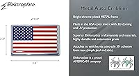 Vista 5 de Elektroplate Emblema cromado de metal de la bandera de Estados Unidos, tamaño del automóvil de 3.4 x 2.2 pulgadas, resistente a la intemperie