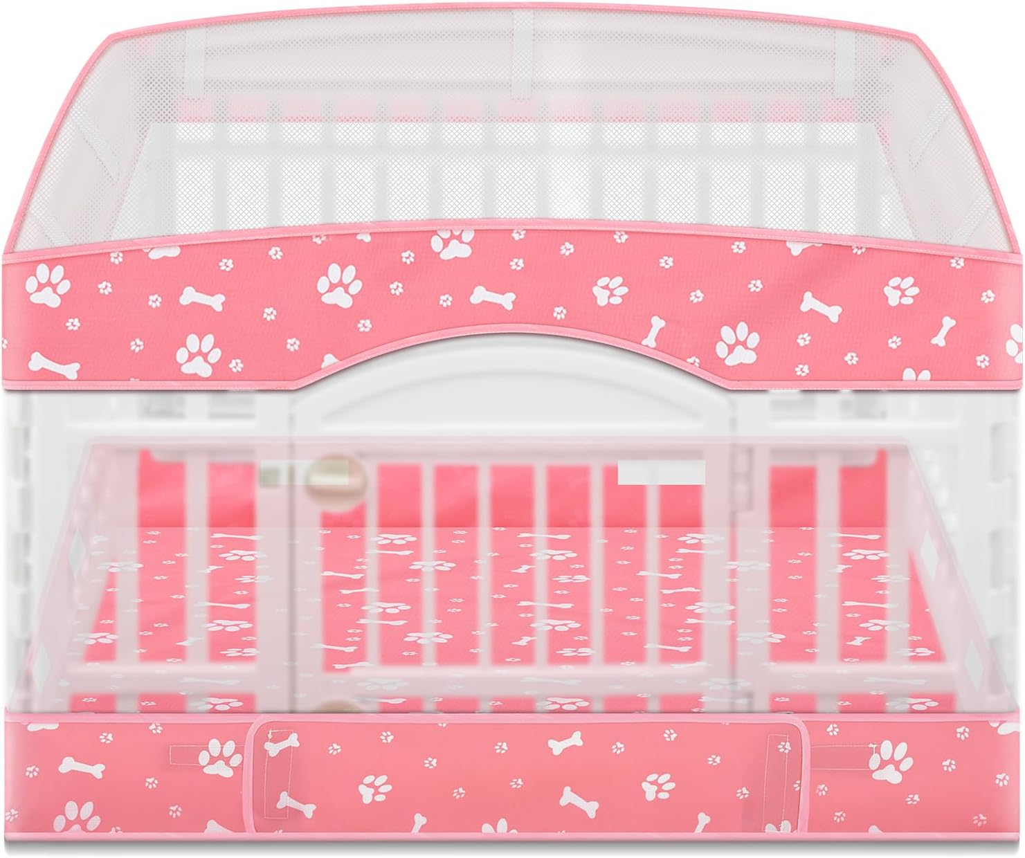 2 Pack Dog Playpens Cover and Bottom Mat Fits for 36 Inch 4 Panels Pet PlayPen, Dog Crate Cover Puppy Exercise Pad, Reusable Washable, Hoop and Loop Design, Playpen Not Included(Pink)