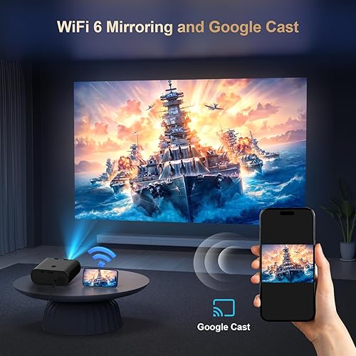 Miniatura 7 de [Aplicaciones integradas/GoogIe TV/1500ANSI] Proyector inteligente 4K compatible con WiFi y Bluetooth, GoogIe Voice, Zoom y Keystone, soporte de