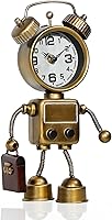 Vista 1 de AYRELY® Industrial Steampunk Robot Table Clock,Battery Operated Metal Desk&Shelf Clock,Retro Mechanical Decorative Clock for Home,Living