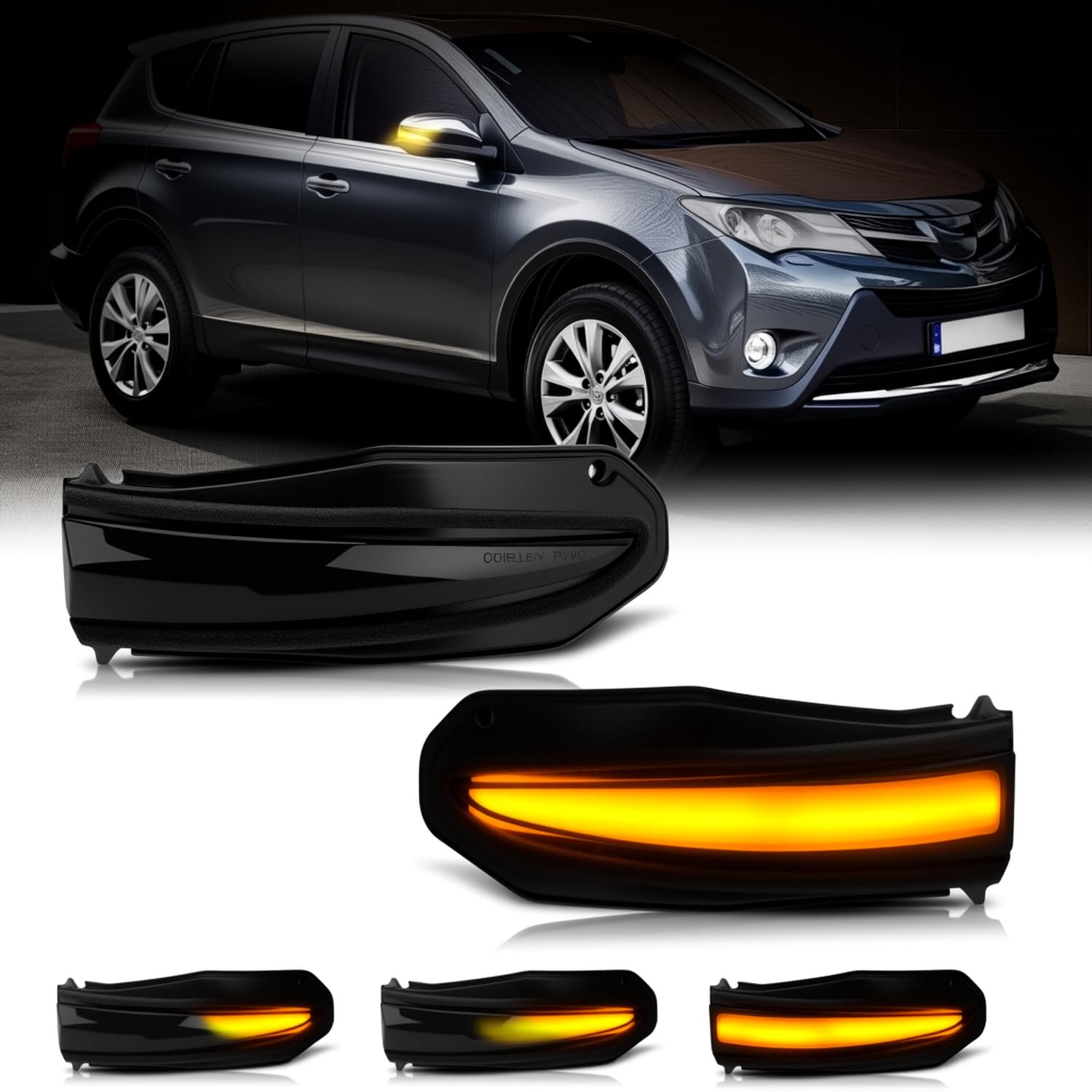Amazon.com: LED Side Mirror Turn Signal Lights Smoked Lens for