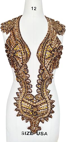 Vista 60 de Apliques hechos a mano de cristal sobre encaje, cuentas de diamantes de imitación para coser, parches de lentejuelas, accesorios de decoración