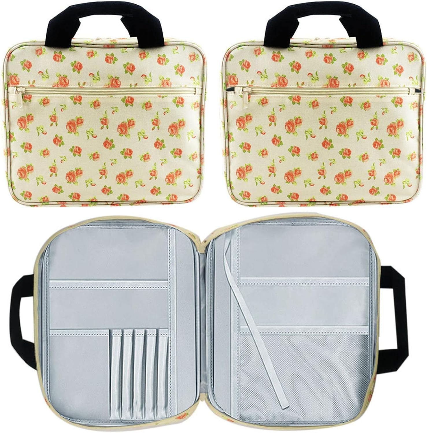 Multifunctional Embroidery Project Bag Embroidery Storage Bag for Embroidery Floss, Yellow Base