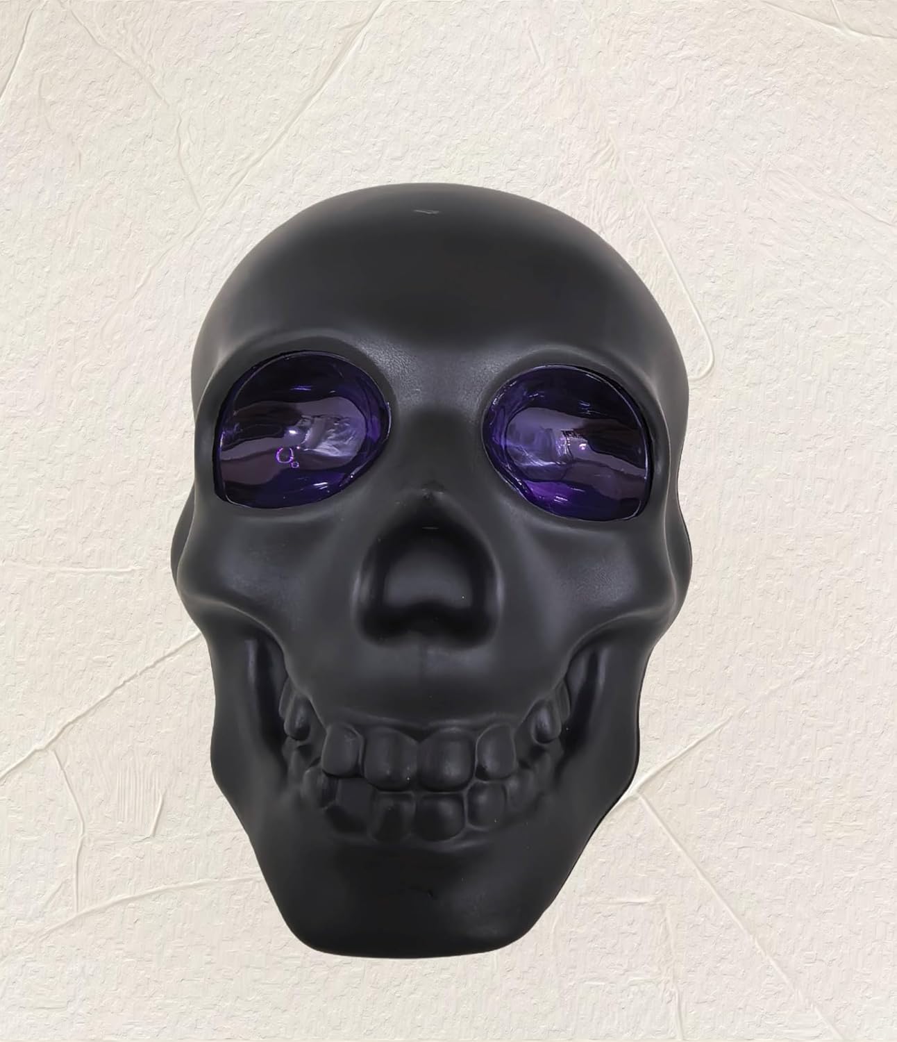 Halloween Night Black Skull Humidifier for Bedroom Mist Maker With 2 Green LED Lights USB Black