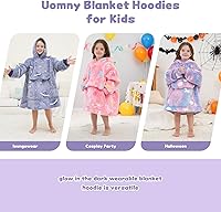 Vista 6 de UOMNY Manta con Capucha Portátil para Niños Mantas Portátiles