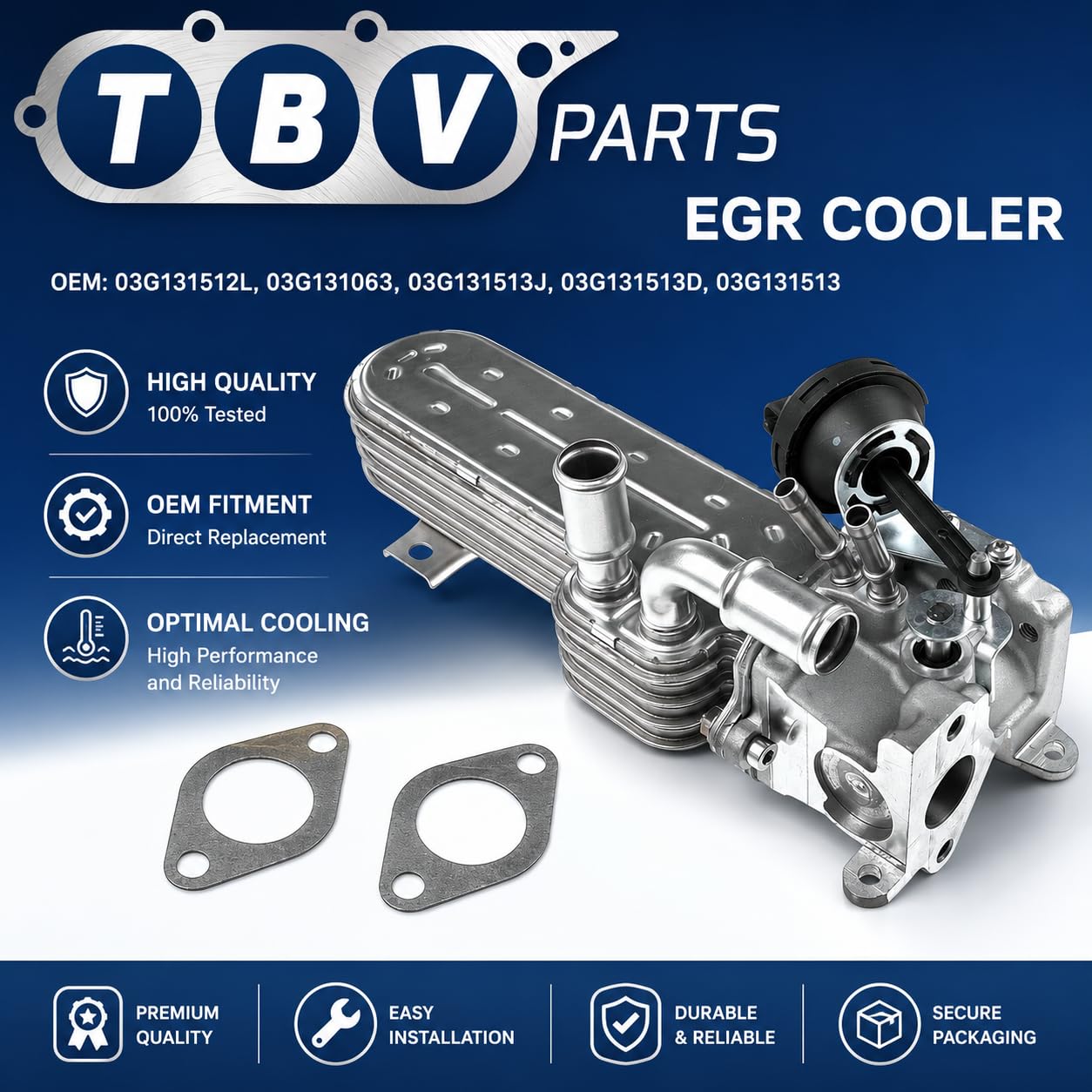Enfriador EGR 2.0 TDI 03G131512L, 03G131063, 03G131513J, 03G131513D, 03G131513 Enfriador de gases de escape para A3 Altea Toledo Leon Golf Jetta Passat B6