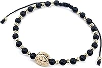 Vista 38 de Pulsera ajustable con moneda de San Benito y cuentas redondas naturales de coral rojo para mujer