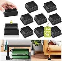 Vista 23 de Paquete de 12 elevadores de muebles de 1 pulgada, elevadores de cama ajustables resistentes para mesa, escritorio, sofá, gabinete, marco de cama